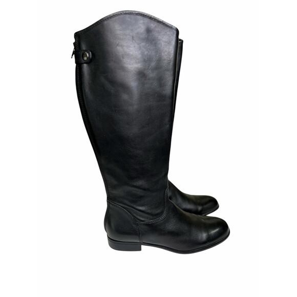 Ciao Bella Black Leather Riding Boots Back Zipper - Picture 1 of 10